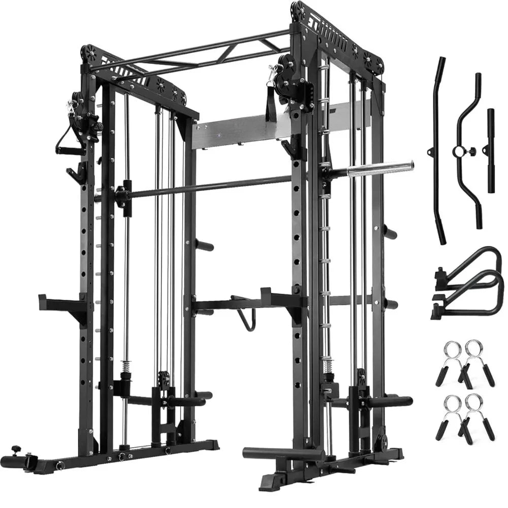M1 & M1 Pro Smith Machine with Cable Crossover System, Multi-Function Squat Rack Power Cage for Home Gym, Power, Customized