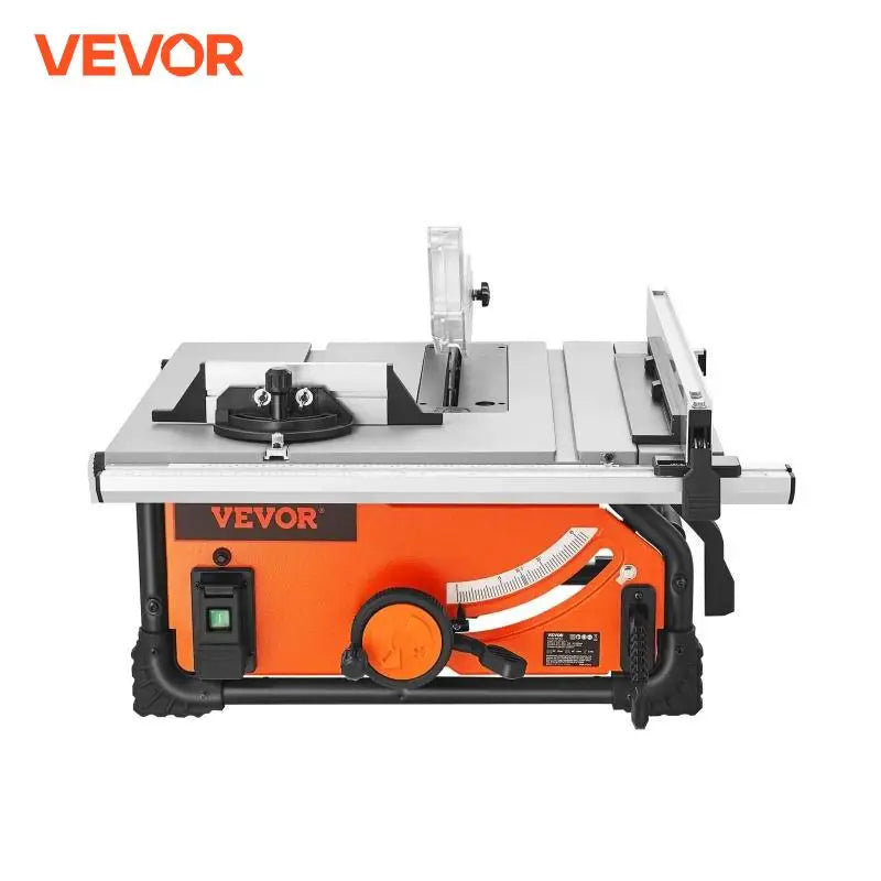 VEVOR Table Saw for Jobsite 10inch 15-Amp 25-in Max Rip Capacity 40T Blade Portable Compact for DIY Woodworking Furniture Making