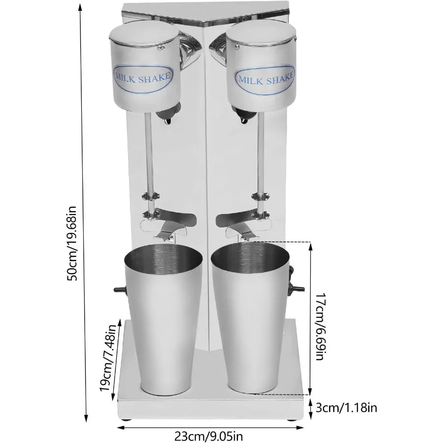 Electric Milkshake Maker Machine Stainless Steel Milk Blender for Commercial Use Single Head Malt Blender with High-Speed Mixin