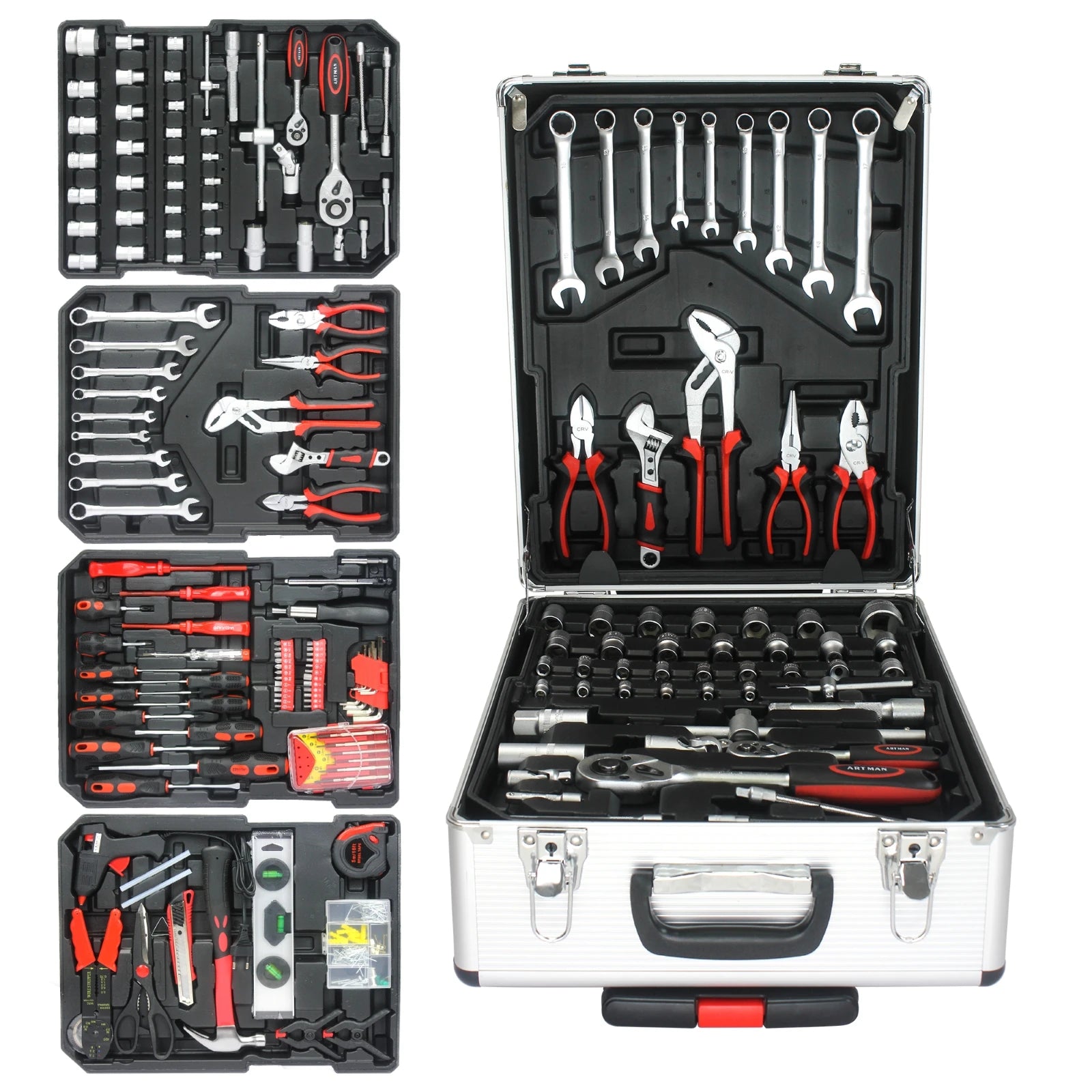 899 Piece Tool Set,Home Tool Kit with Rolling Toolbox,Complete Toolbox Set Hand Tool Set with Toolbox,Auto Repair Tool Set,White