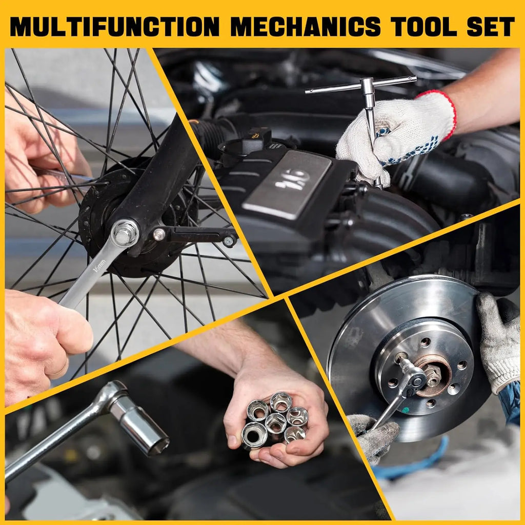 216 Piece Mechanics Tool Set and Socket Set, Ratchet Wrenches Set with Storage Case, Tool Combination Set for Automotive Repair