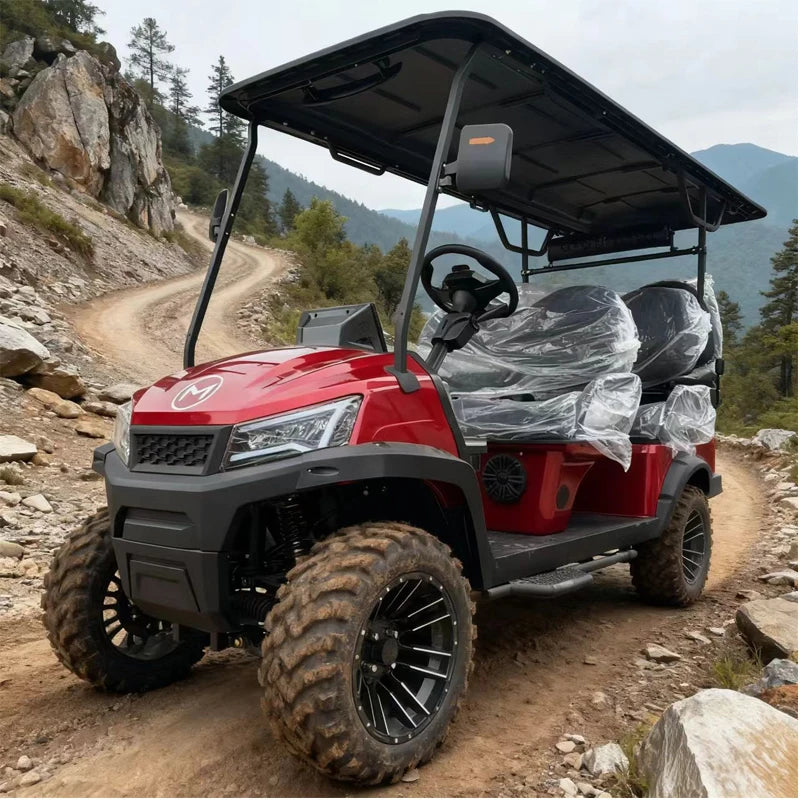 New High Performance  Solar Panel 48V/72V Lithium Battery 2 4 6 8 Seat 5000W/7000W Hunting Club Car Electric Golf Cart