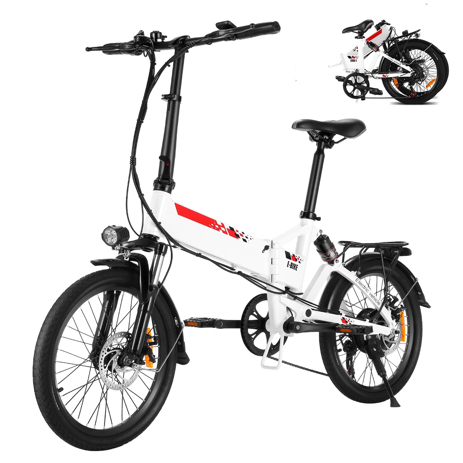 Vivi Electric Bicycle for Adults 20" 500W EBike for Adults with 48V 7.8Ah 374.4Wh High Capacity Removable Battery, Up to 20MPH