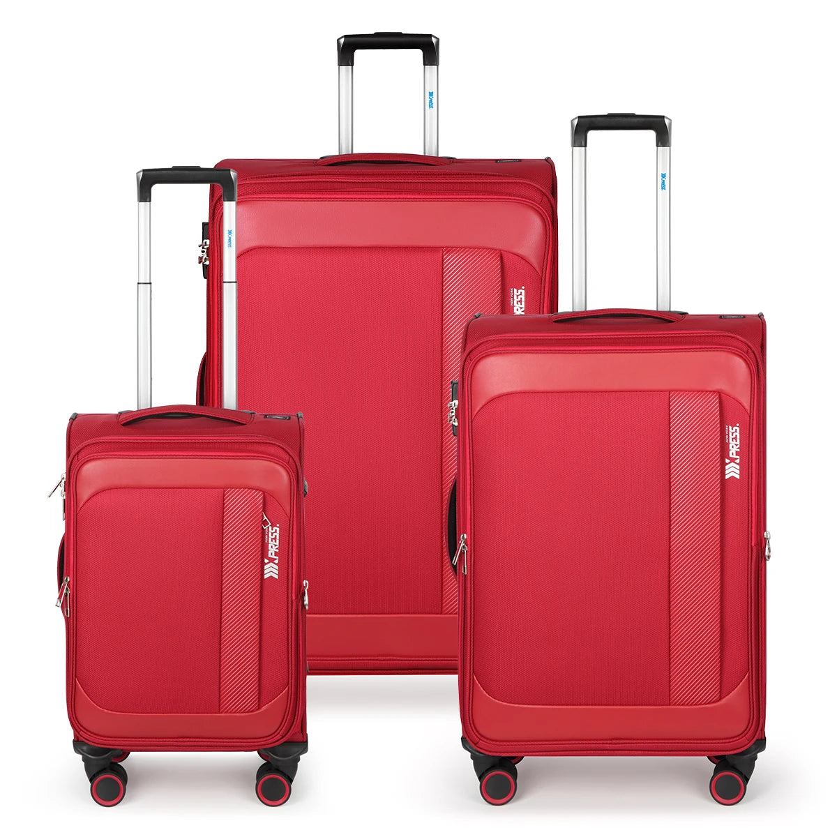 Expandable Soft Shell Spinner Luggage 3 Piece Softside Luggage Set with Front Opening Lightweight Durable Suitcase TSA Lock