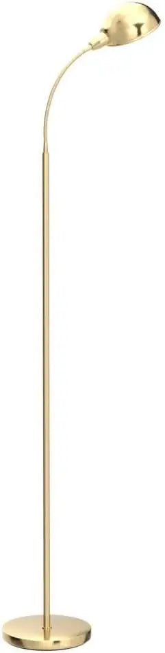 Adjustable Gooseneck LED Floor Lamp with Smart Home Compatibility - Brass Gold Standing Light for Living Room, Office