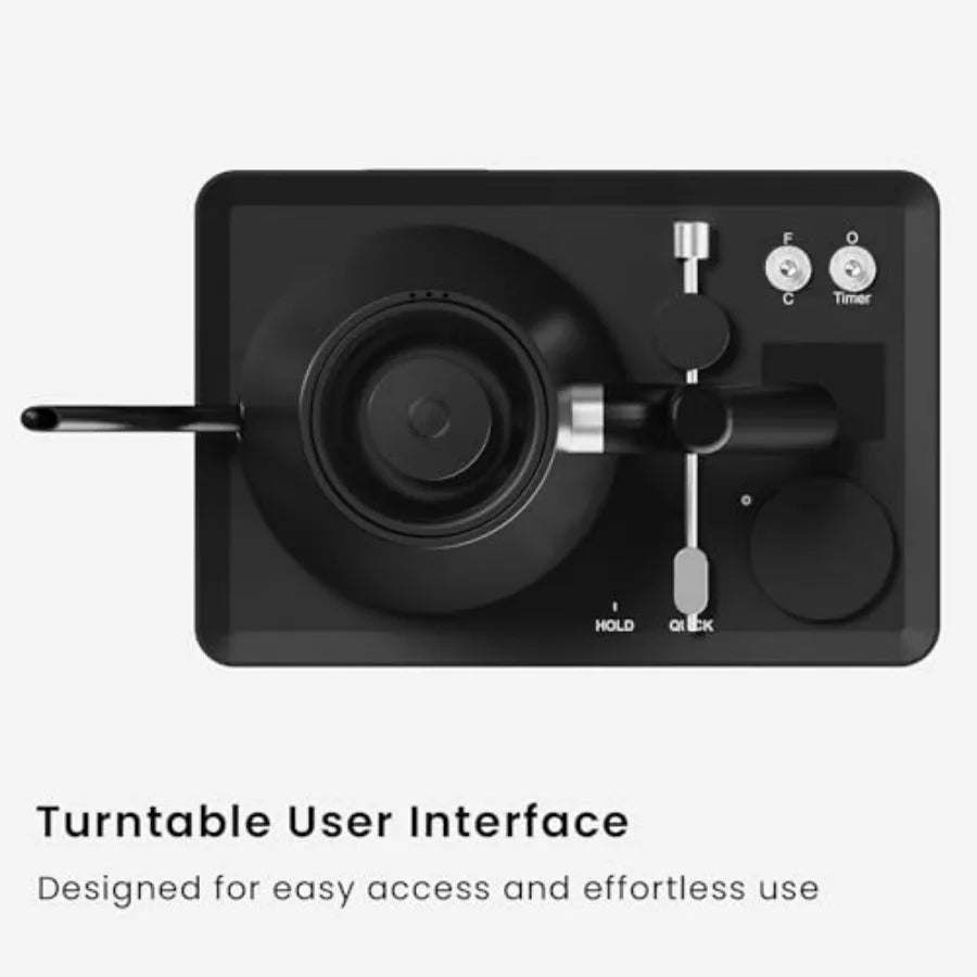 DJ Electric Gooseneck Kettle for Pour Over Coffee and Tea with Turntable Design Quick Heating and Temperature Control Black Sta