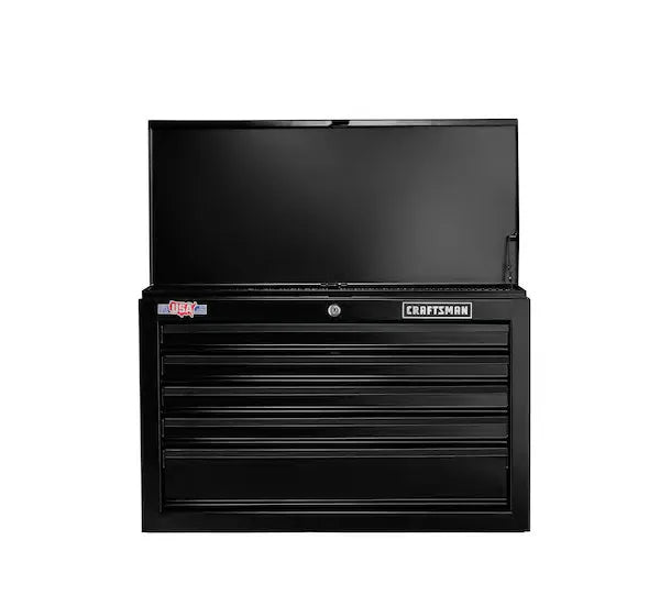 Tool Box5 Drawer Heavy Duty Steel Toolbox with Ball Bearing Slides Smooth Rolling Storage Cart Stackable Black Finish Durable