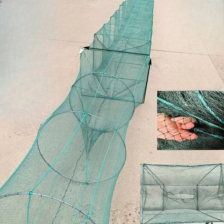 50 meters knot shrimp cage with wings net cage fish sunken bottom lobster net fishing large fishing net fish