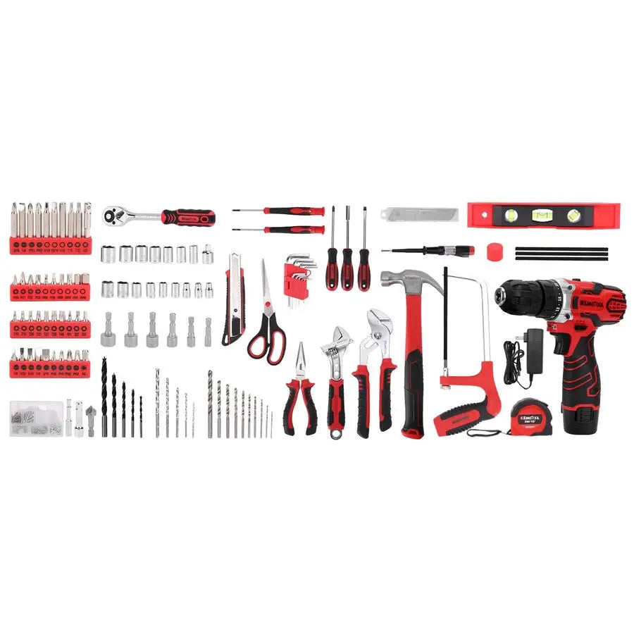 276Piece Tool Set Kit Tool kit with 12V Cordless Power Drill Driver Toolbox Storage Case with Drawer, Drill Set Perfect for Home