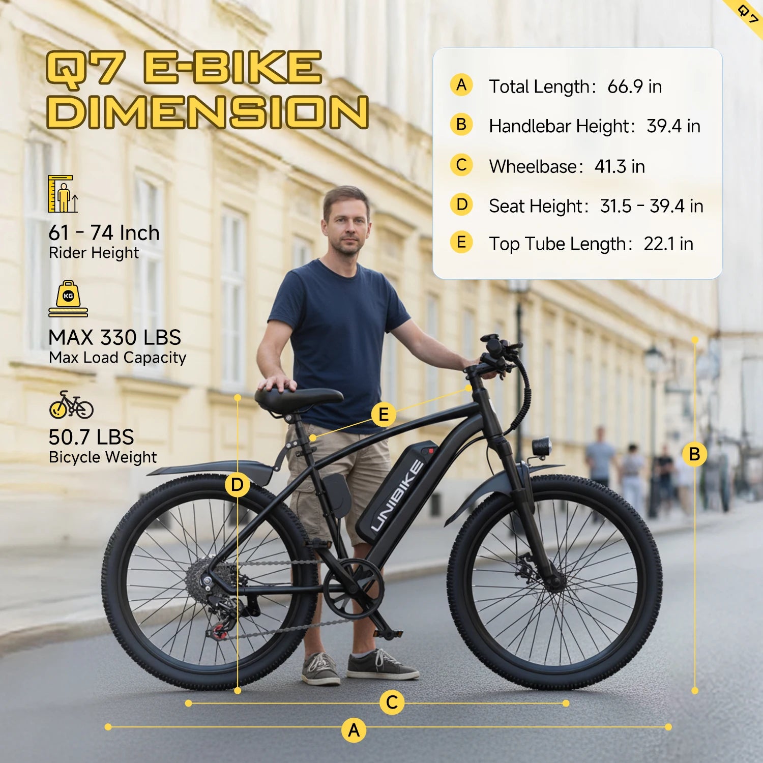 26'' Electric Bike for Adults,750W Peak Motor Mountain Ebike,22MPH Up to 45 Miles,7-Speed,Removable Battery,Commuter E-Bike