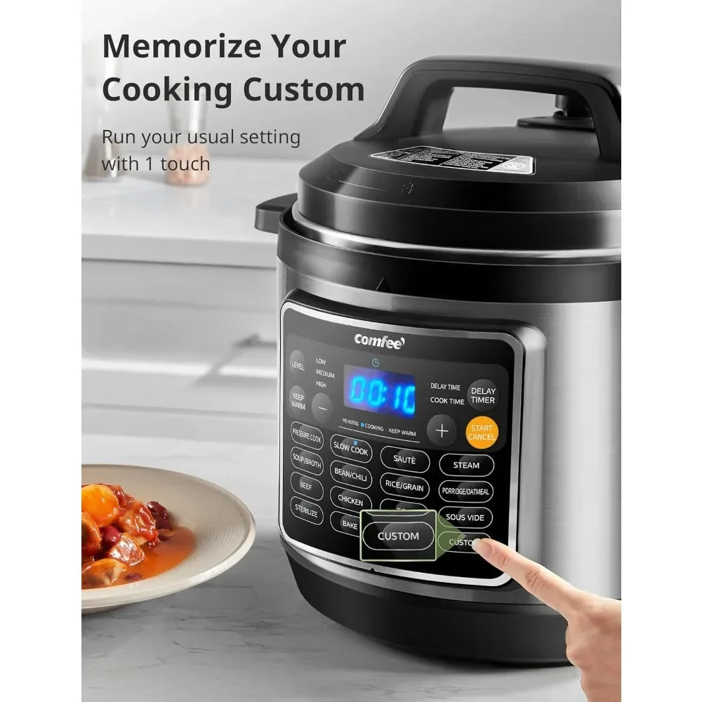 16 in 1 Electric Pressure Cooker Instant Multi Cooker Olla de Presion Non-Stick Pot  Rice Cooker 8 Quarts Stainless Steel