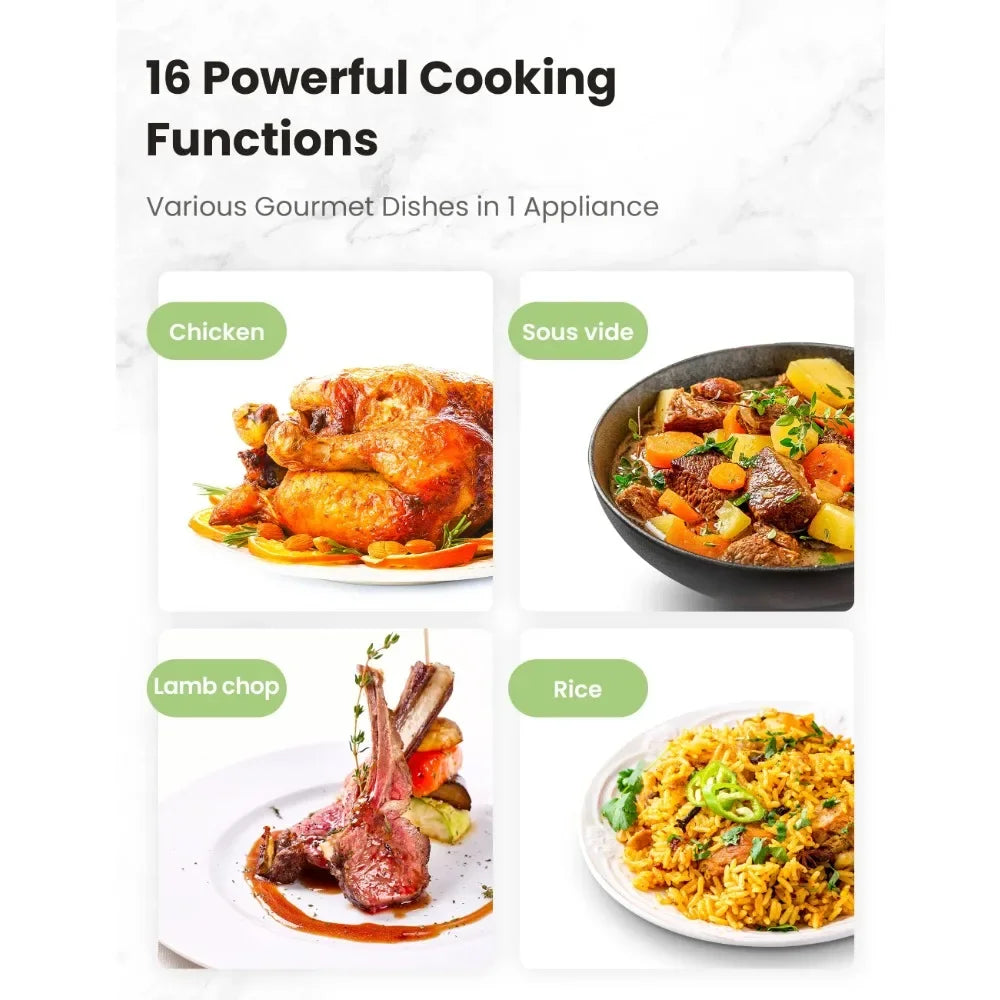 16 in 1 Electric Pressure Cooker Instant Multi Cooker Olla de Presion Non-Stick Pot  Rice Cooker 8 Quarts Stainless Steel