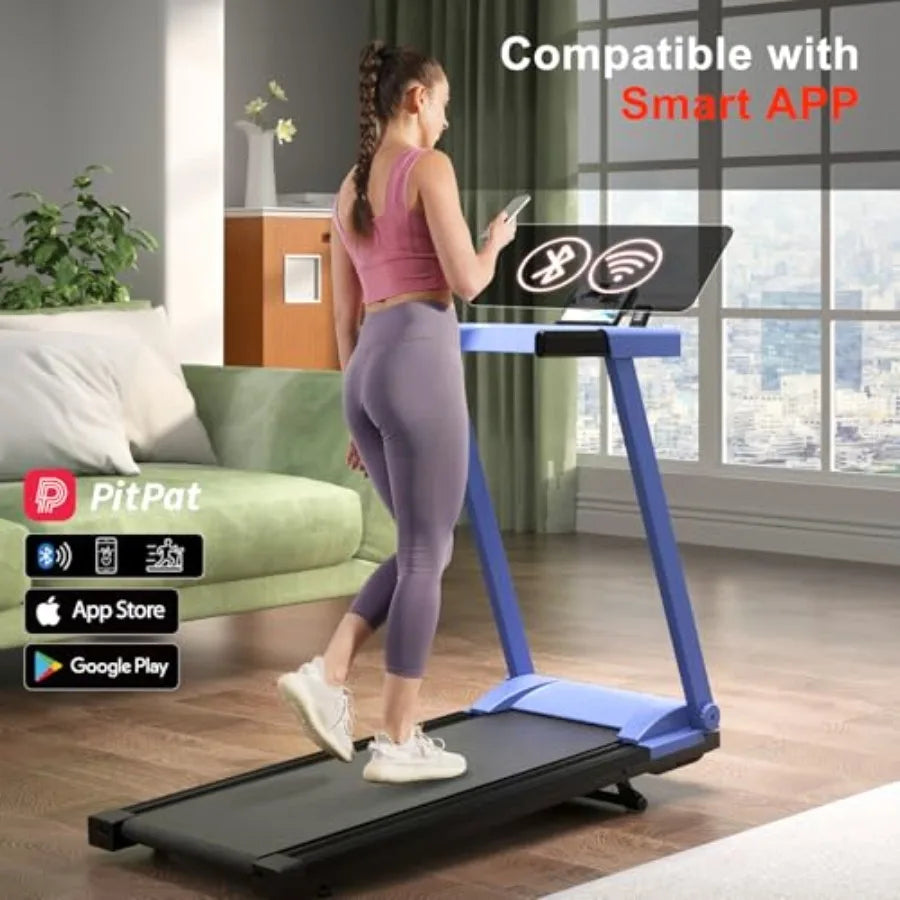Walking Pad Treadmill 3.0 HP for Home Foldable Treadmill with Incline and App Control 300 LB Capacity Up to 7.5 MPH Black