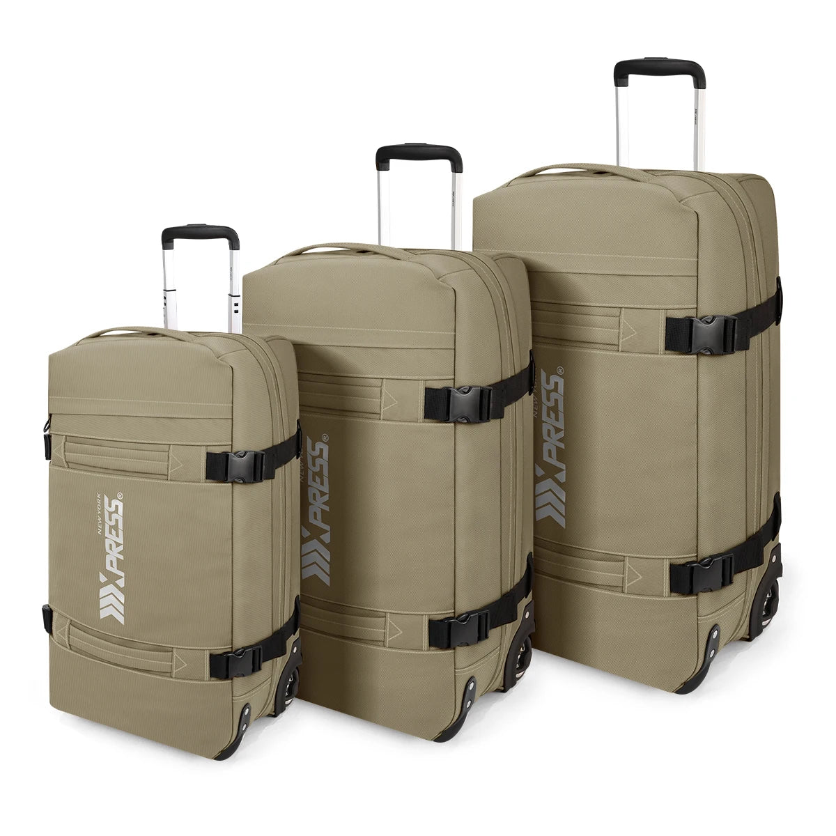 20"/26"/30" Waterproof Rolling Duffel Set 3pcs Softside Luggage Trolley Travel Bag Luggage Set for Adventure & Business Trip