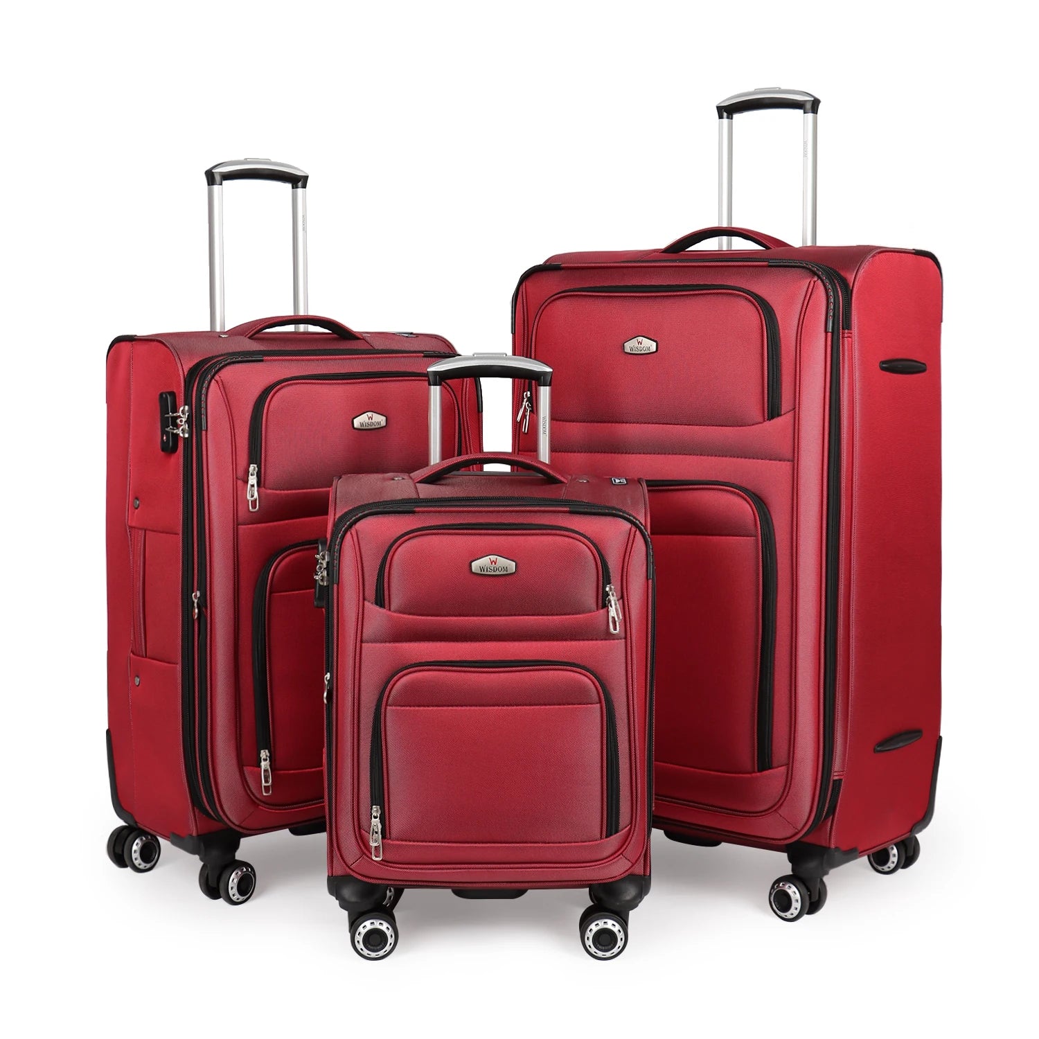 Softside Luggage Expandable 3 Piece Set Suitcase 20in 26in 30in Upright Spinner Softshell Lightweight Luggage Travel Set