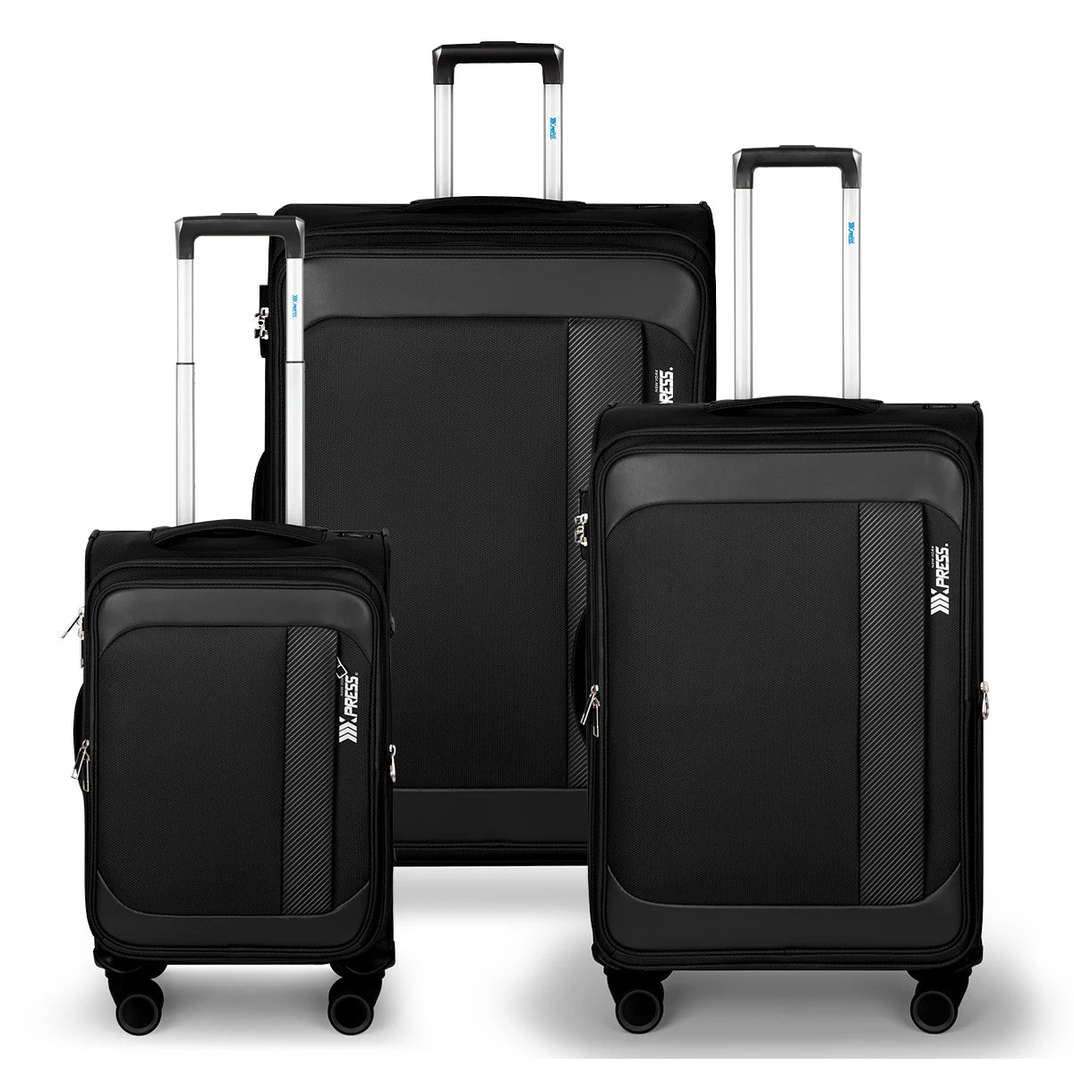 Expandable Soft Shell Spinner Luggage 3 Piece Softside Luggage Set with Front Opening Lightweight Durable Suitcase TSA Lock