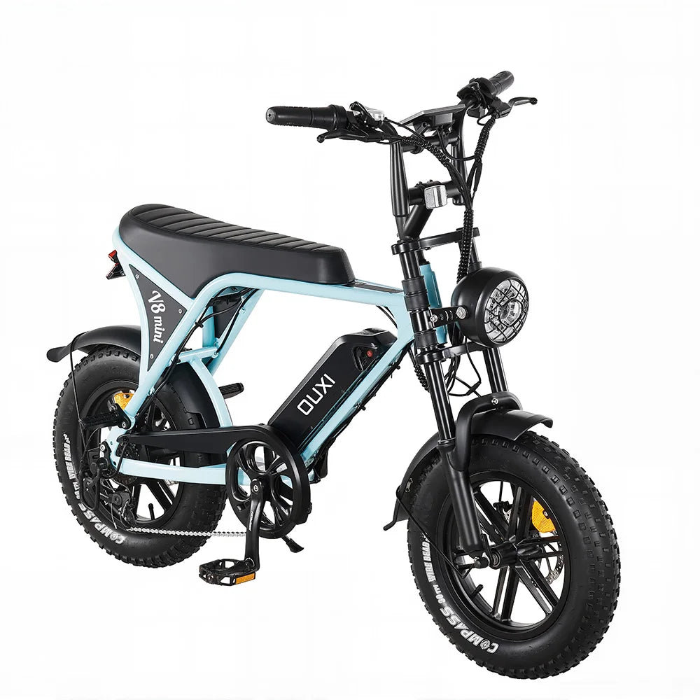 16-inch Small Fat Tire Electric Bicycle for Adults&Teens 500W 36V 10.4Ah Commuter/Mountain Ebike with 7-Speed Dual-disc Brakes