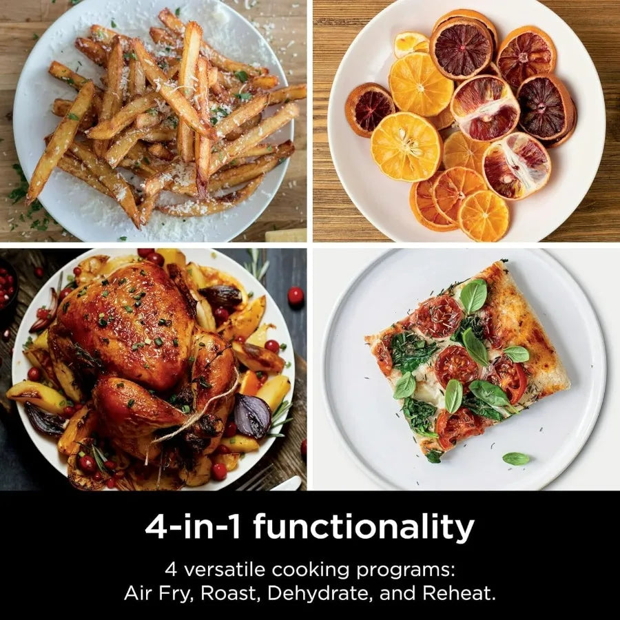 Ninja SL400 DoubleStack XL 2Basket Air Fryer Cooks 4 Foods at Once with Compact Design 10 QT Capacity 4in1 Functionality Includ