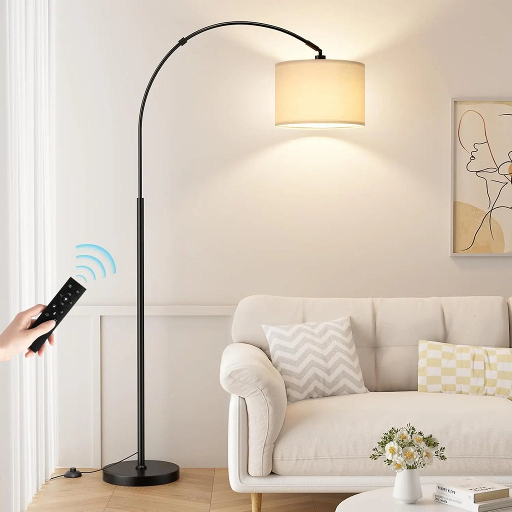 70" Dimmable Arc Floor Lamp with Remote, Adjustable Color & Brightness, Rotating Head for Living Room