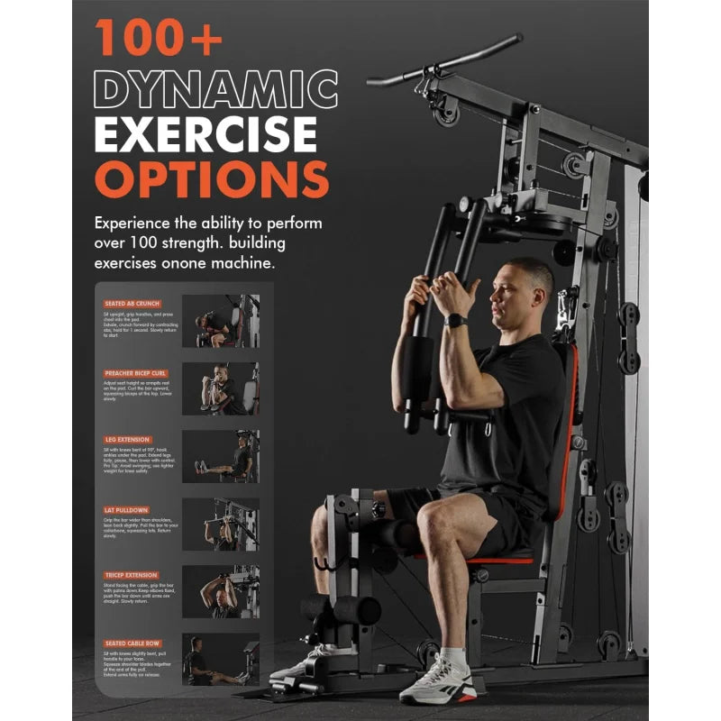 Home Workout Station Multifunctional Home Gym Equipment, Exercise Equipment for Full Body Strength Training