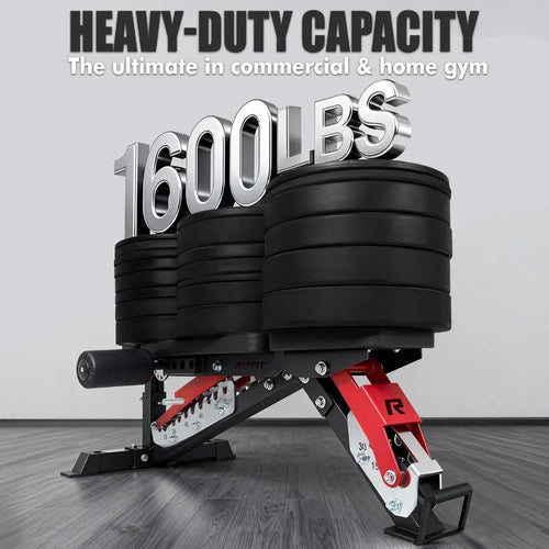 3-Section Adjustable Weight Bench 1600LBS Capacity Workout Bench for Home Gym with Thickened Padding 21 Levels Incline Decline