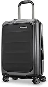 Front Pocket Expandable 21-Inch Hardside Luggage: Durable Impact Resistant with 360° Spinning Wheels for Travel