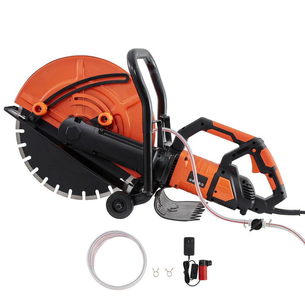 SucceBuy Electric Concrete Saw 16 in 3200 W Motor Circular Cutter with Max. 6 in Adjustable Cutting Depth Pump Blade for Brick