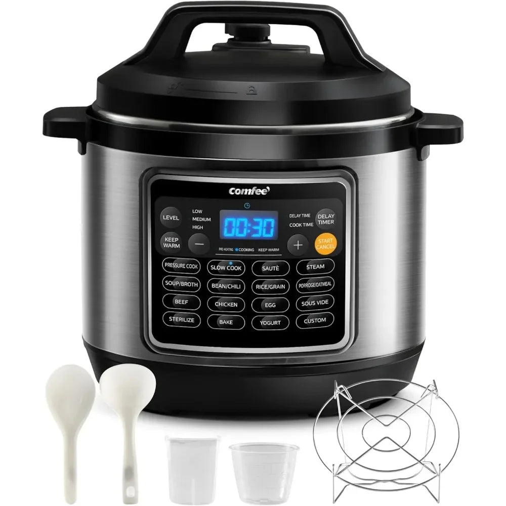 16 in 1 Electric Pressure Cooker Instant Multi Cooker Olla de Presion Non-Stick Pot  Rice Cooker 8 Quarts Stainless Steel