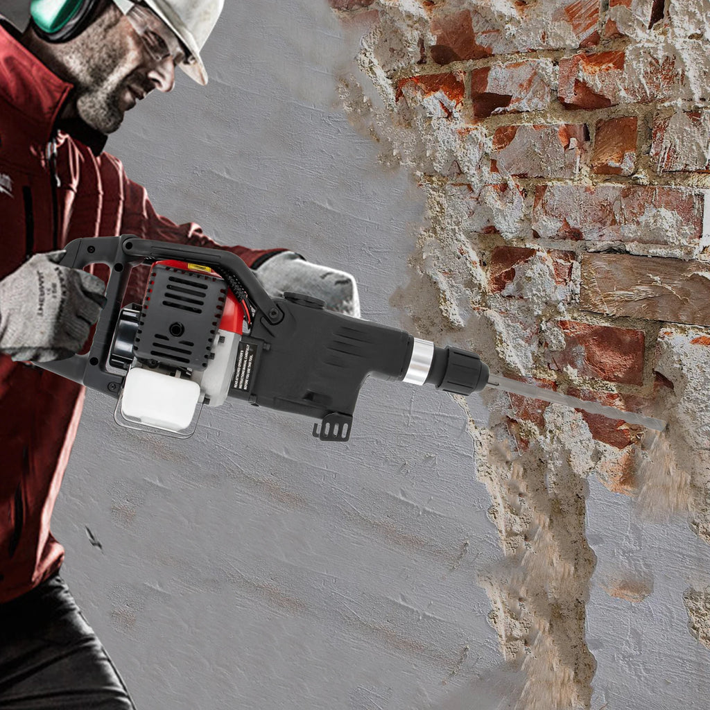 33CC Demolition Jack Hammer Hand Pull Start Single Cylinder Air Cooling, 2-stroke for Drilling Crushing