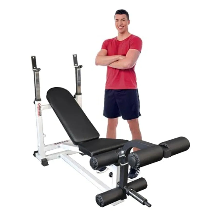 Heavy Duty Standard Weight Bench by Deltech Fitness- 750 lb Capacity- Includes Leg Extension