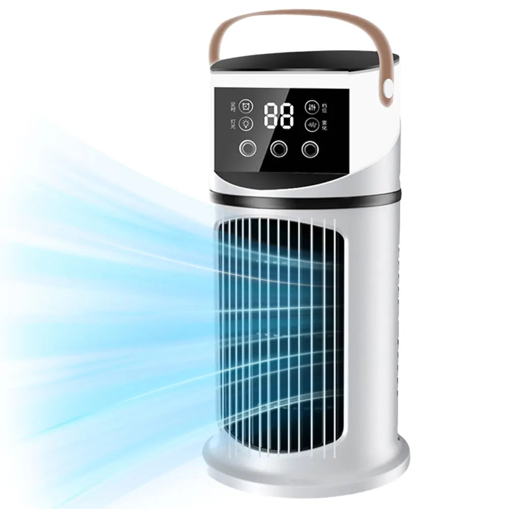 3-in-1 Water Cooling Fan 8H Timer Air Conditioner Air Cooling Fans Personal Humidifier 9 Speeds Table Fan For Home Room Office