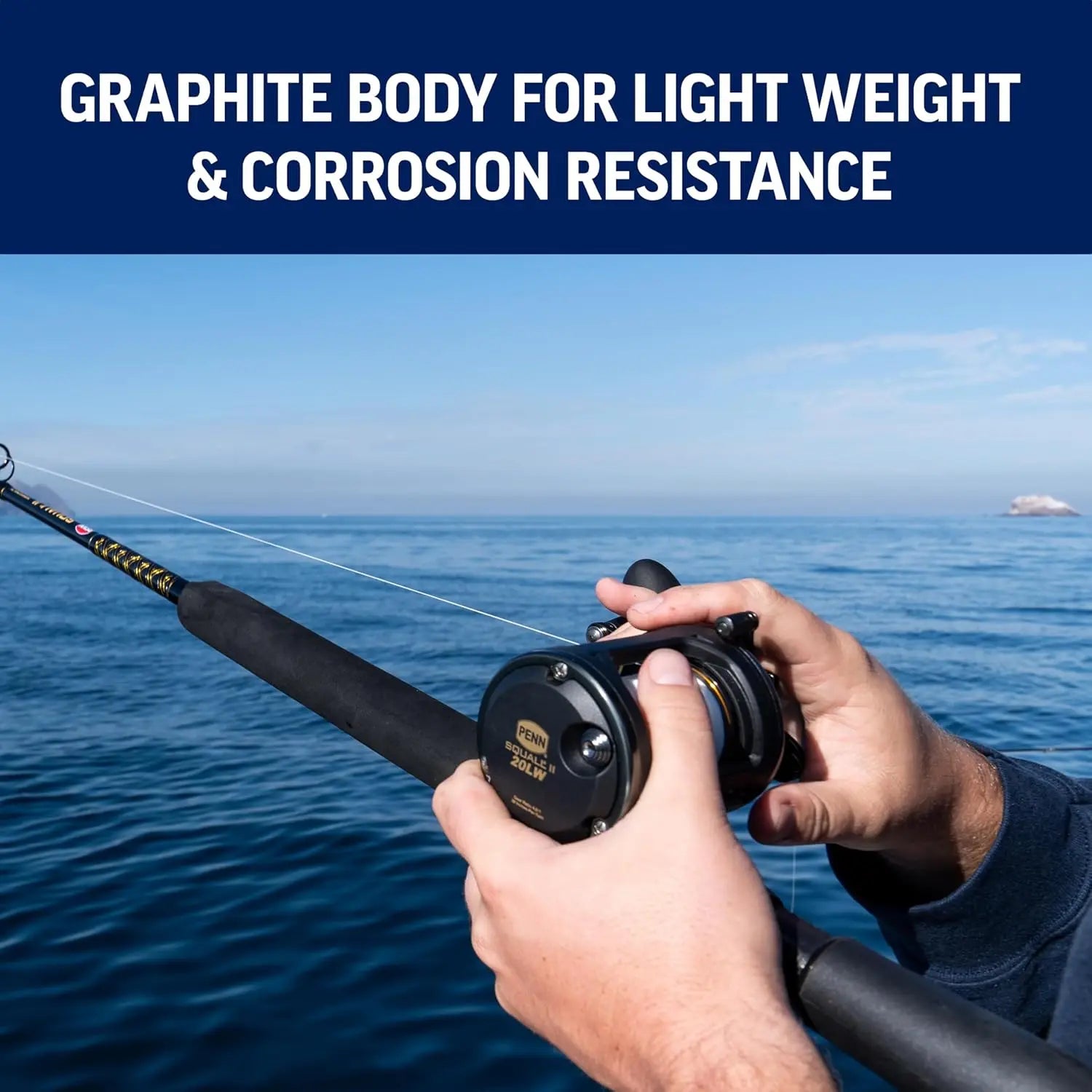 6'6" Saltwater Fishing Rod and Reel Combo, 1-Piece Design, Black/Gold Finish