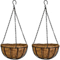 Brown Iron Chain Hanging Basket for Outdoor Plants - Suitable for Porch, Hallway, and Patio