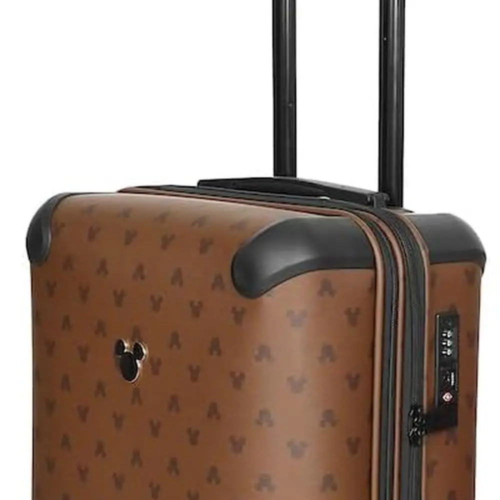 22-Inch Brown Mickey Mouse Ears Rolling Luggage