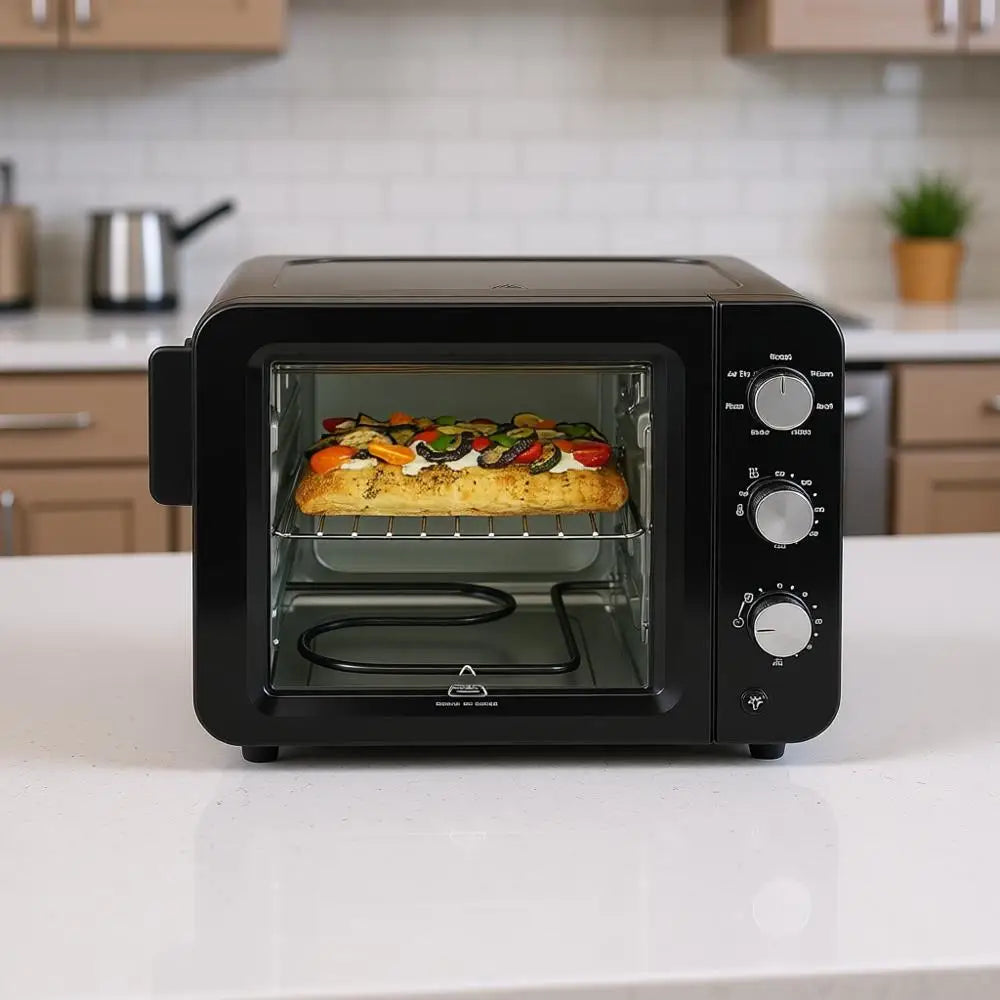 4-Slice Air Fryer Toaster Oven with Heat Technology, 7-in-1, Air Fry, Bake, Toast, Roast, Broil, Warm, Make Pizza