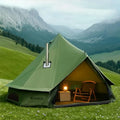 Canvas Bell Yurt Tent with Stove Jack Waterproof Luxury 4 Season Tents for Family Outdoor Camping 100% Cotton Green Glamping Te
