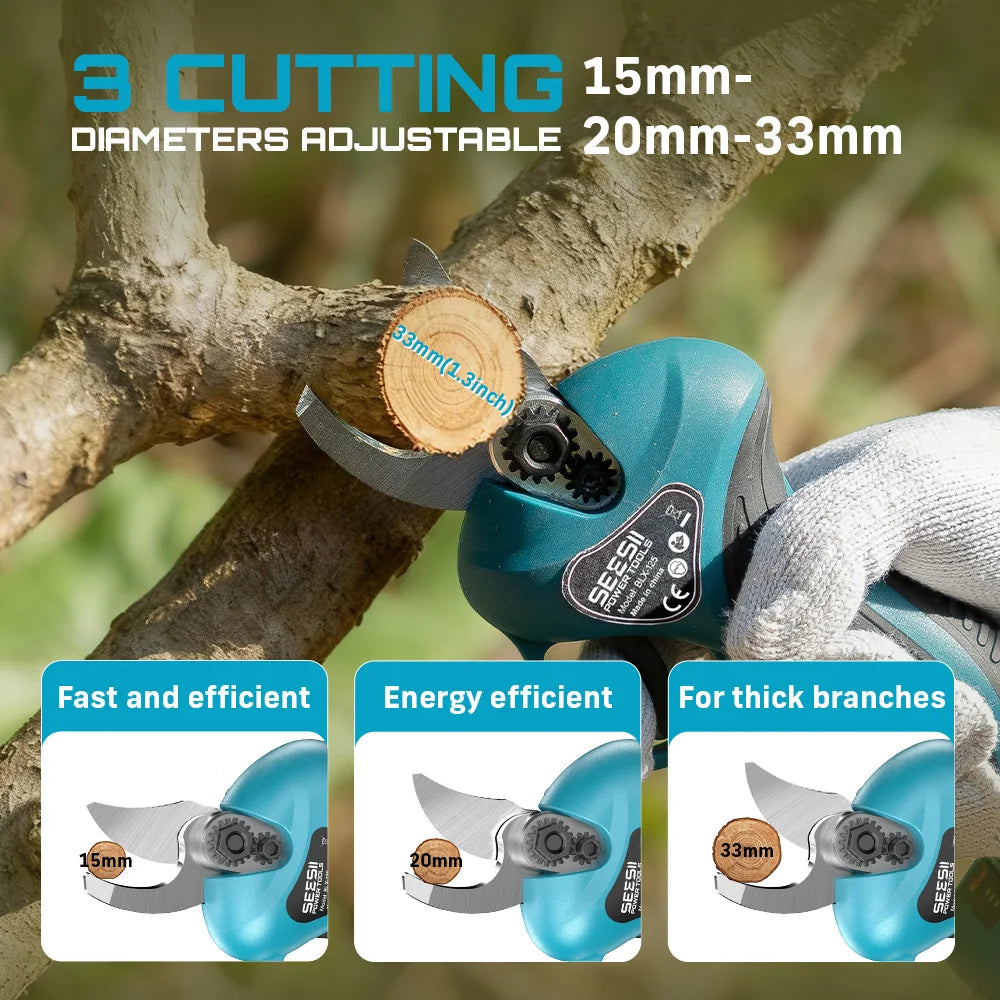 Seesii 3-in-1 6'' Electric High Branch Saw Brushless Chainsaw w/2.4m Extension Telescopic Rod Wood Cutter Pruning Garden Tools