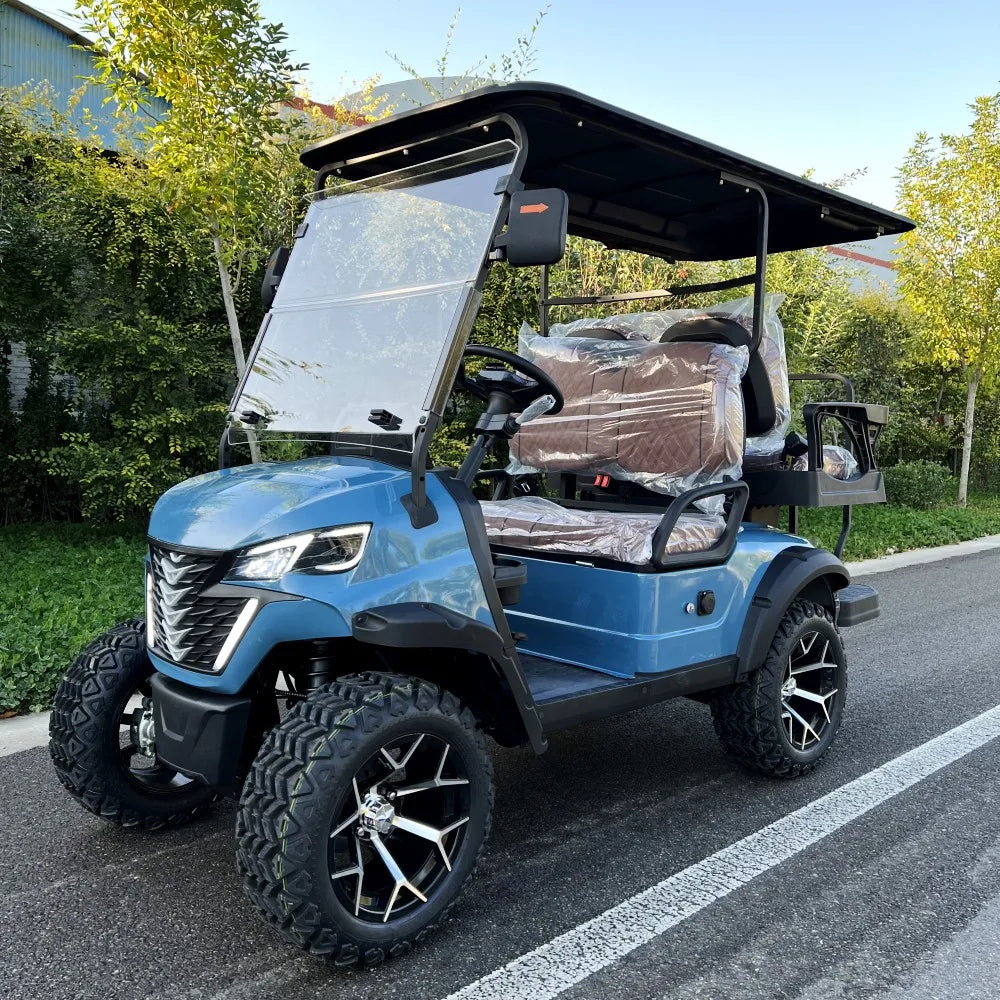 New 4 Seats China Factory Custom Club Hunting Car Battery Operated Golf Carts Carbon Fiber Dashboard Electric Golf Buggy