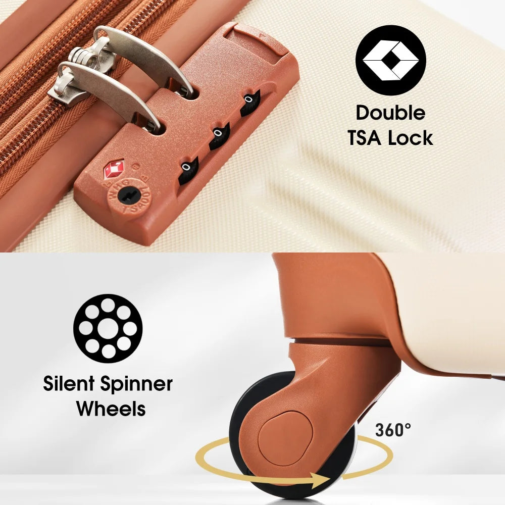 Hardshell Luggage Set 4Pcs Spinner Wheels Suitcase with TSA Lock Lightweight Expandable Travel Suitcase Rolling Luggage Carry On
