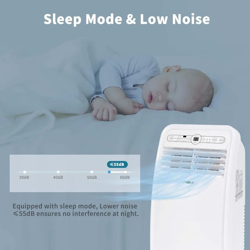 Uhome Portable Air Conditioner,8000 BTU Compact AC Unit with Cooling,Dehumidifier,Fan,Remote Control & Window Mount Kit Included
