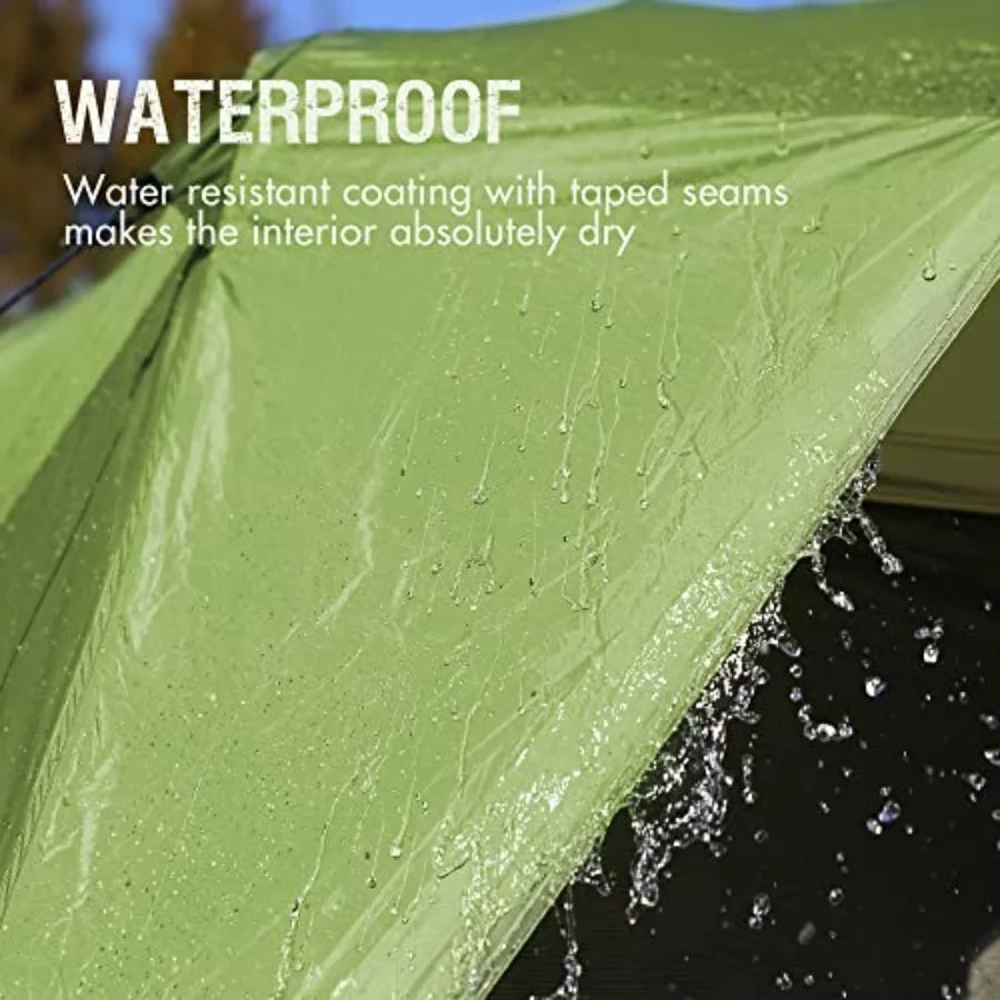 Portal 8 Person Instant Tent for Camping Large Water Resistant Cabin Family Tent Easy Setup with 5 Large Mesh Windows Rainfly C