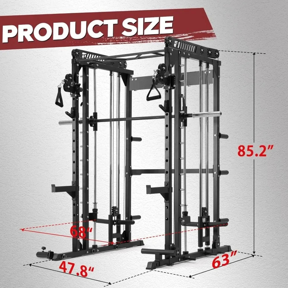 M1 & M1 Pro Smith Machine with Cable Crossover System, Multi-Function Squat Rack Power Cage for Home Gym, Power, Customized