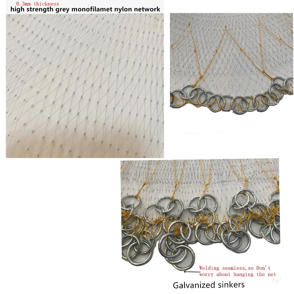 Korea Style Cast Net10ft Cast Nets for Fishing High Strength Monofilament Nylon Network Hand Throw Net Fish Trap Red De Pesca