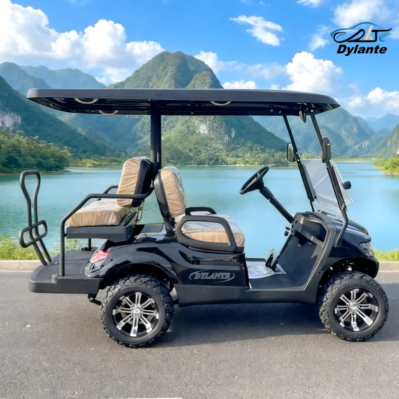 2 4 Seater Low Speed Car 4 Wheel Club Car 4kw Drive Push Type 72v Lithium Battery Electric Street Legal Golf Cart For Sale