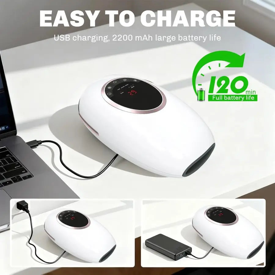 Hand Massager with Heat and Compression, 3 Strength Levels amp Modes, 10 15 20 Min Timer,Large Size Fits Hands amp Forearms Carp