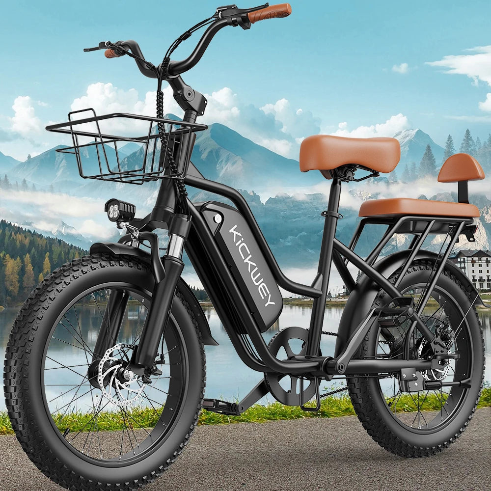 Kickwey LD20 Adult Electric Bike 1500w 32MPH 48V20ah Mountain Electric Bicycle 20 Inch Fat Tire Motorcycle E Bike