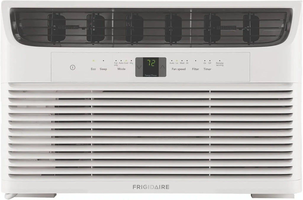 6,000 BTU Window Air Conditioner with Remote Control, Cools Up to 250 Sq. Ft., Quiet Operation, Eco Mode, 3 Fan Speeds,