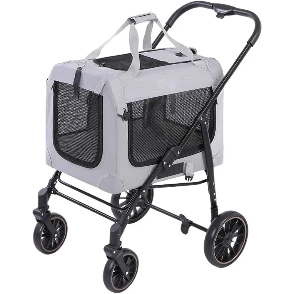 Portable Lightweight Pet Stroller for Dogs and Cats, Removable Liner & Seat Belts Included