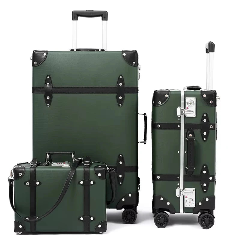 Urecity Travel Suitcases 3Pcs Large Capacity Vintage Luggage With TSA Lock Hot Rolling Suitcase On Wheels 12"20"26" Luggage
