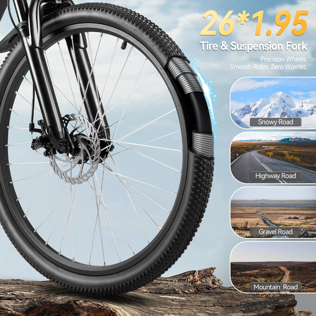 ZNH Electric Bicycle 1000W Peak ,48V Battery Electric Bike,20MPH,7-Speed,26"Tire E-bike for Adult,UL 2849